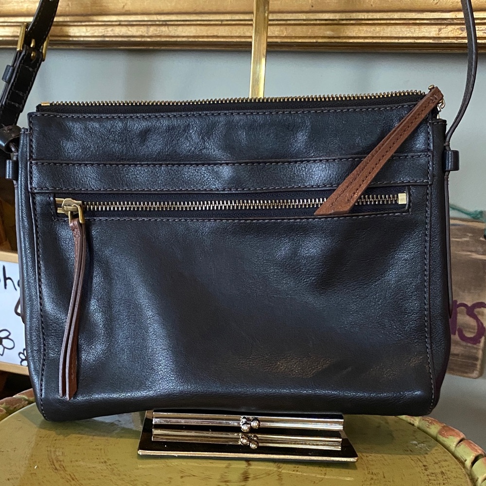 Fossil Felicity shoulder crossbody in soft black leather and adjustable strap